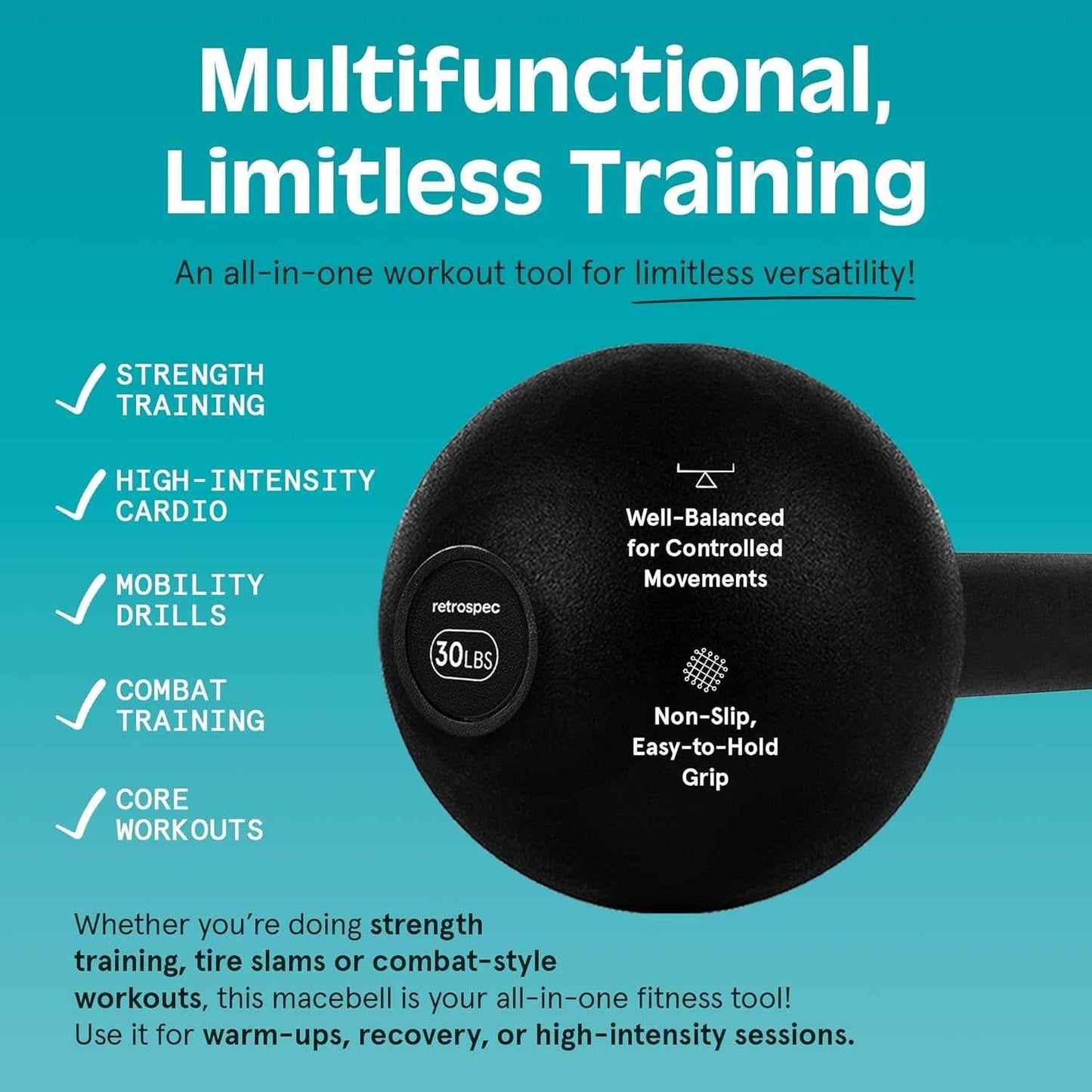 Revolve Steel Macebell for Strength Training