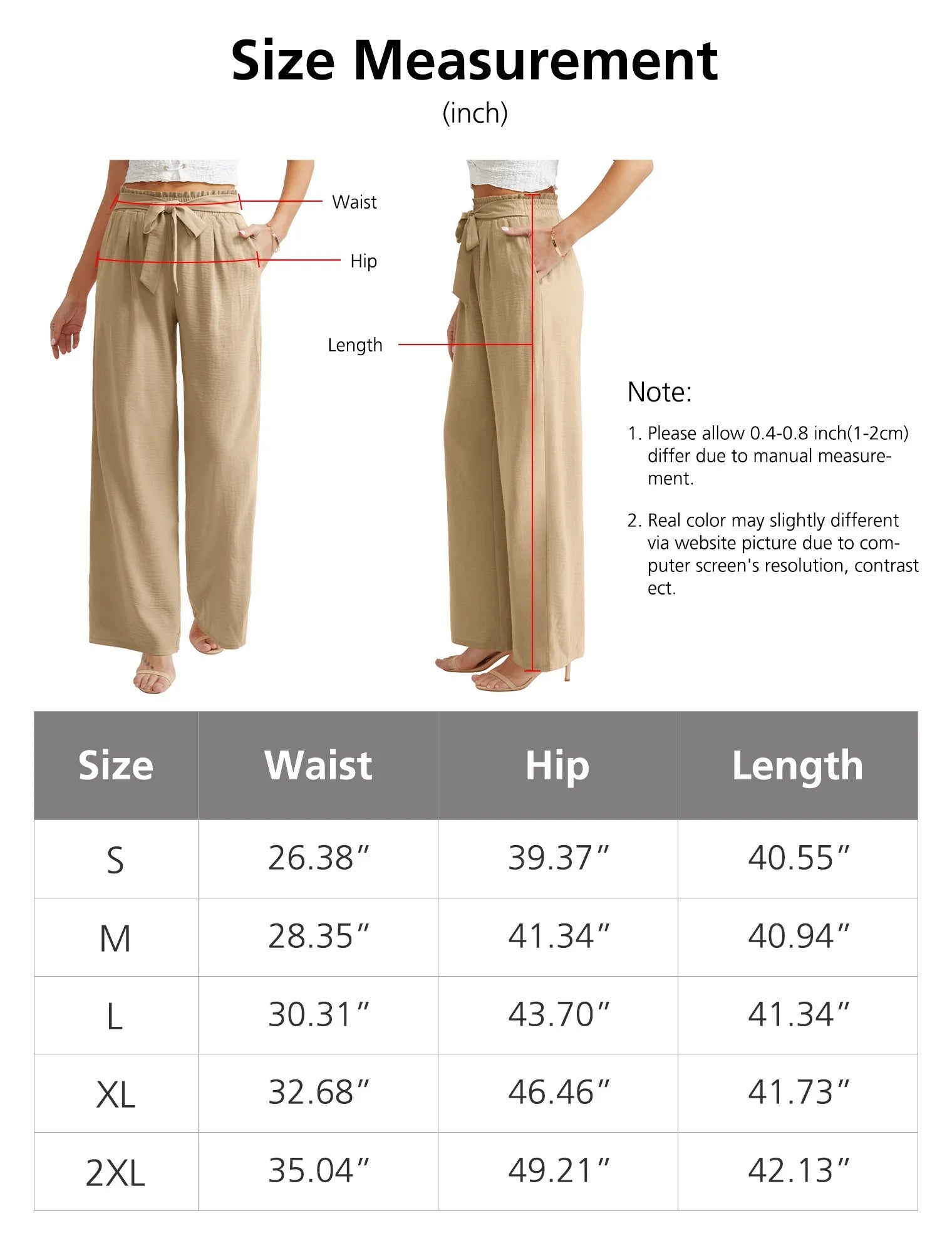 Casual Wide Leg High Waisted Pants