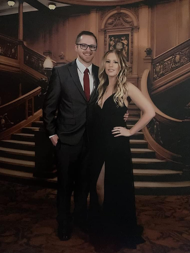 Sexy Deep V Neck Split Party Dress
