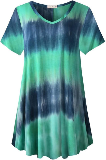 V Neck Tunic plus Casual Tops