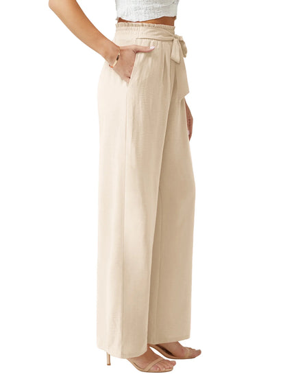 Casual Wide Leg High Waisted Pants