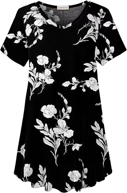 V Neck Tunic plus Casual Tops