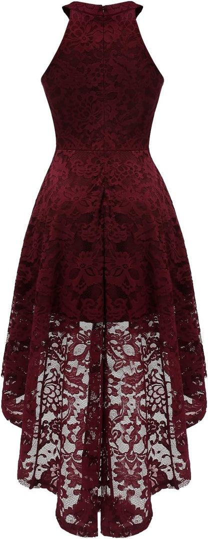 Women Halter Lace Wedding Guest Dress