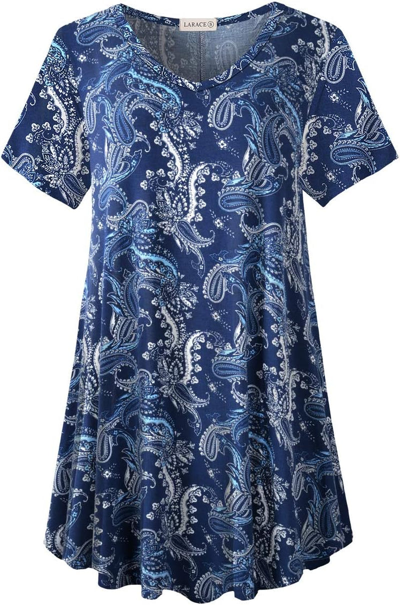 V Neck Tunic plus Casual Tops