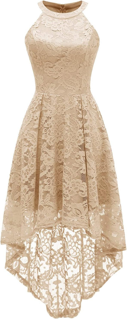 Women Halter Lace Wedding Guest Dress