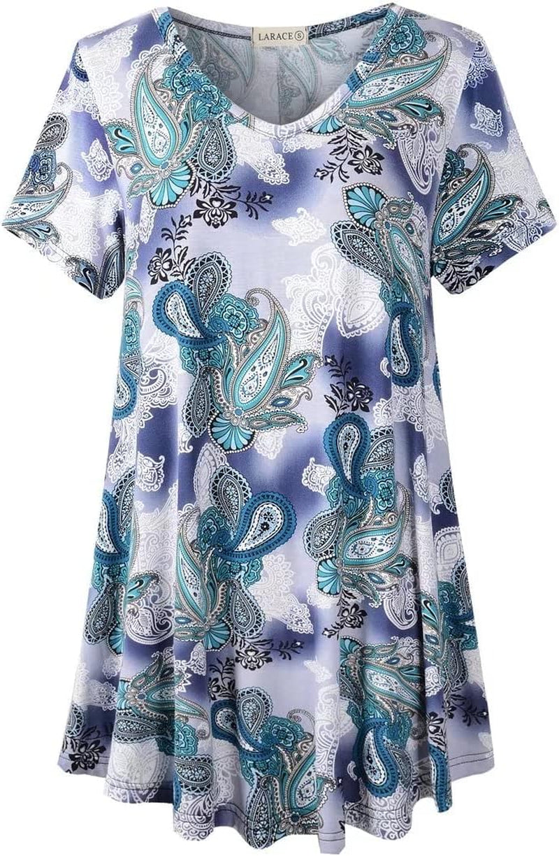 V Neck Tunic plus Casual Tops
