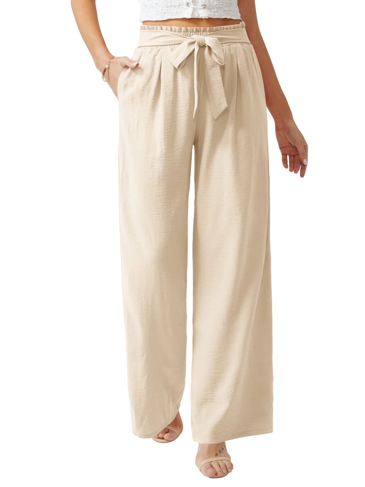 Casual Wide Leg High Waisted Pants