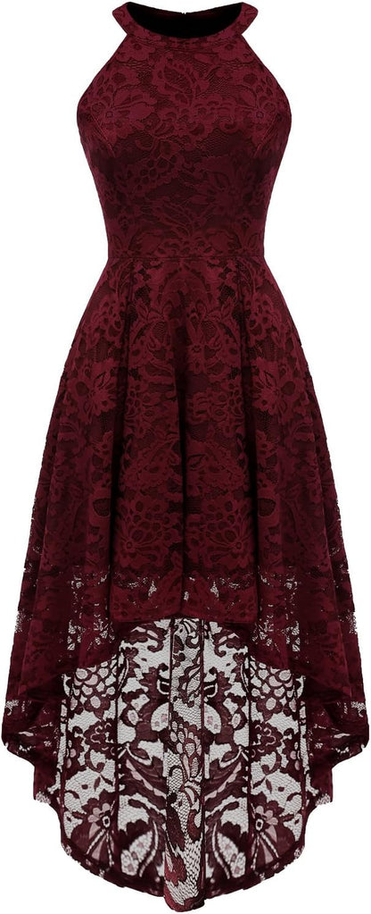 Women Halter Lace Wedding Guest Dress