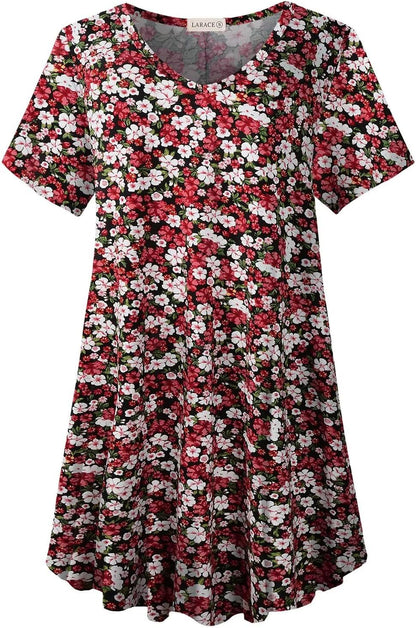 V Neck Tunic plus Casual Tops