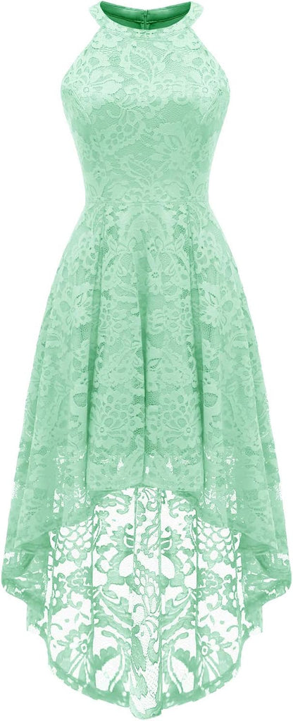 Women Halter Lace Wedding Guest Dress