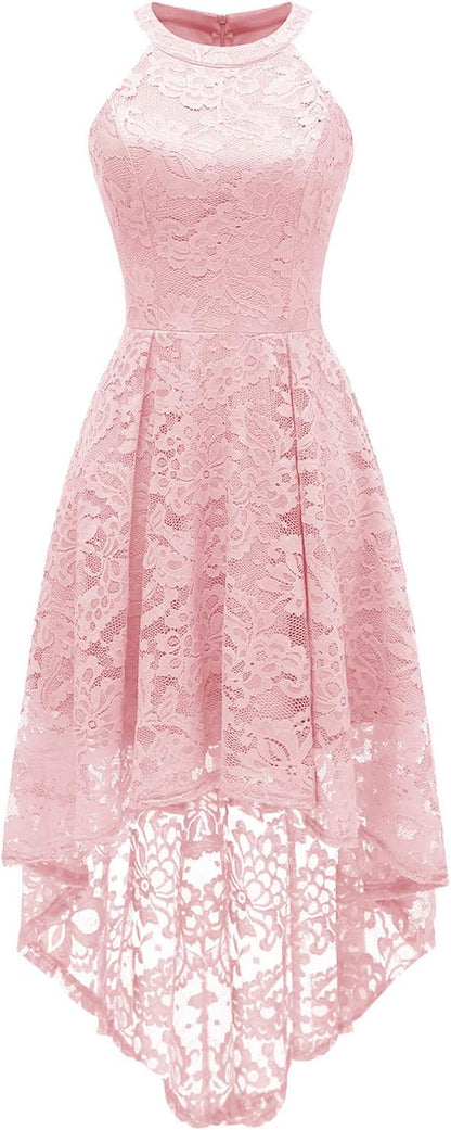 Women Halter Lace Wedding Guest Dress