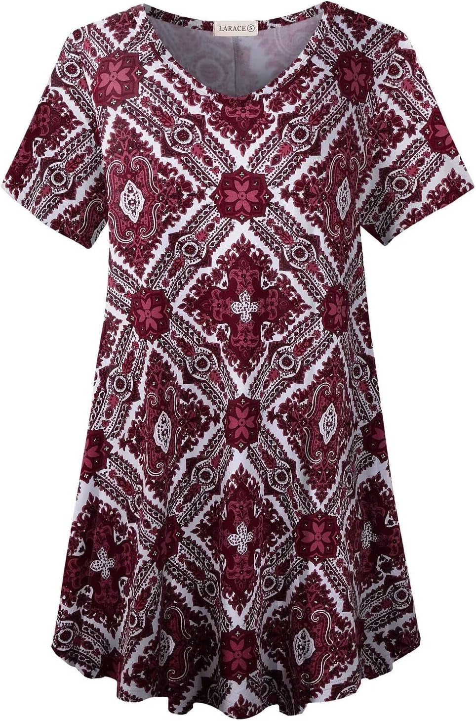 V Neck Tunic plus Casual Tops