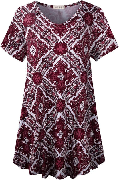 V Neck Tunic plus Casual Tops