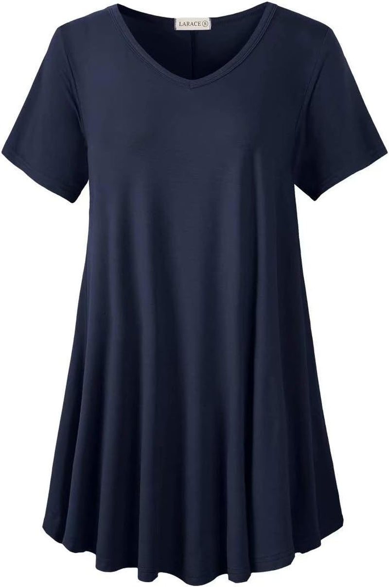 V Neck Tunic plus Casual Tops