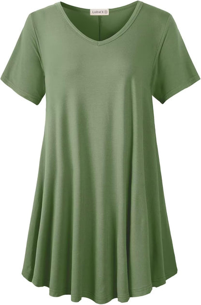 V Neck Tunic plus Casual Tops