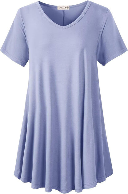 V Neck Tunic plus Casual Tops