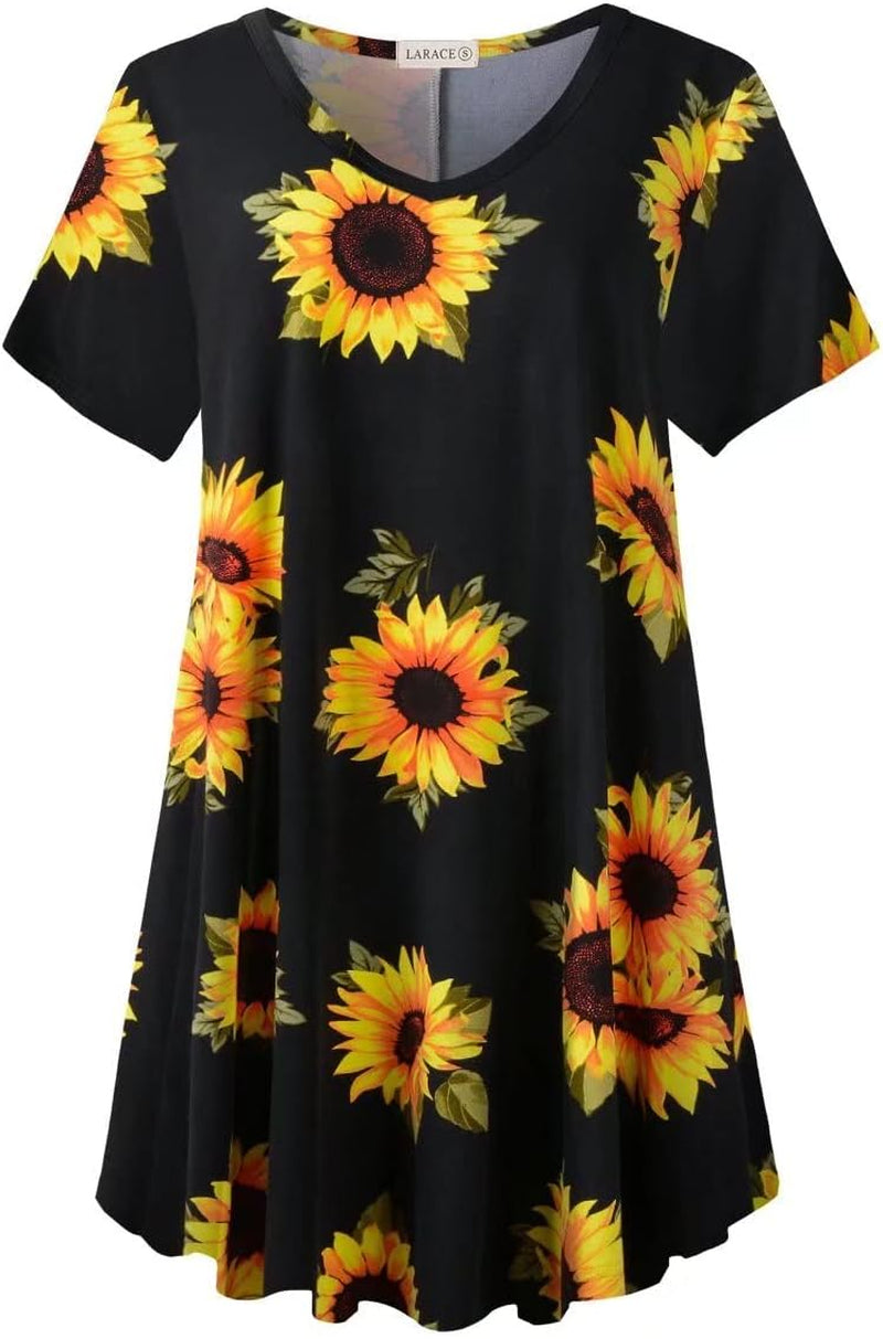 V Neck Tunic plus Casual Tops