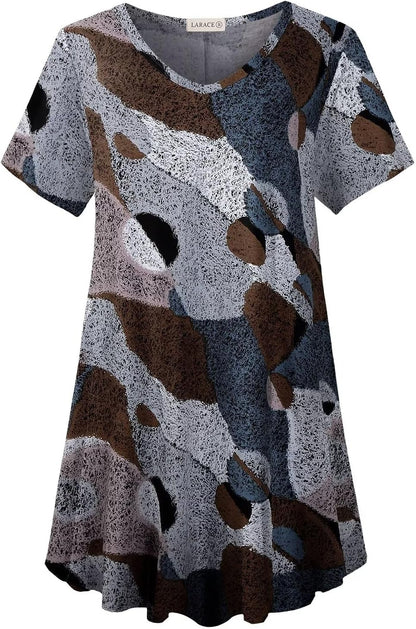 V Neck Tunic plus Casual Tops