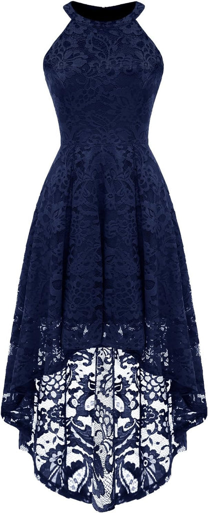 Women Halter Lace Wedding Guest Dress