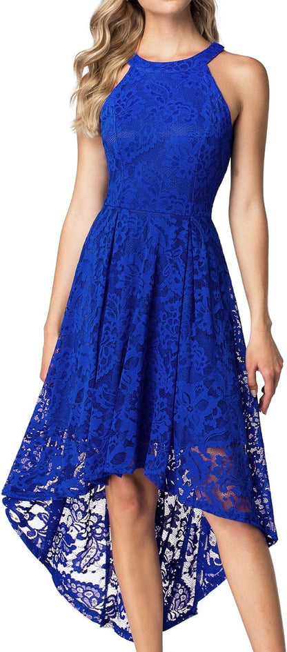 Women Halter Lace Wedding Guest Dress