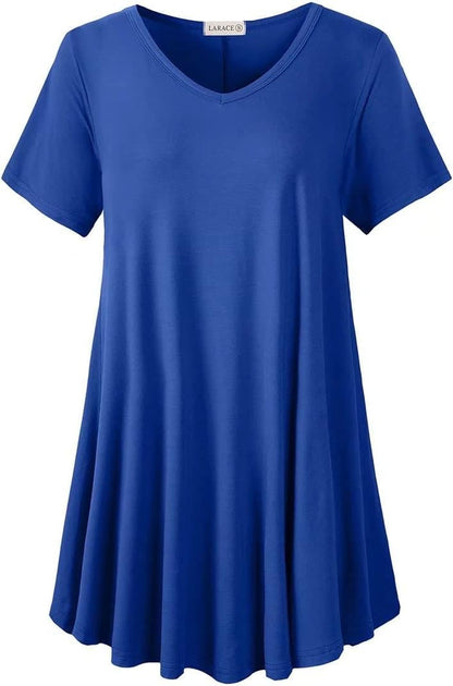 V Neck Tunic plus Casual Tops