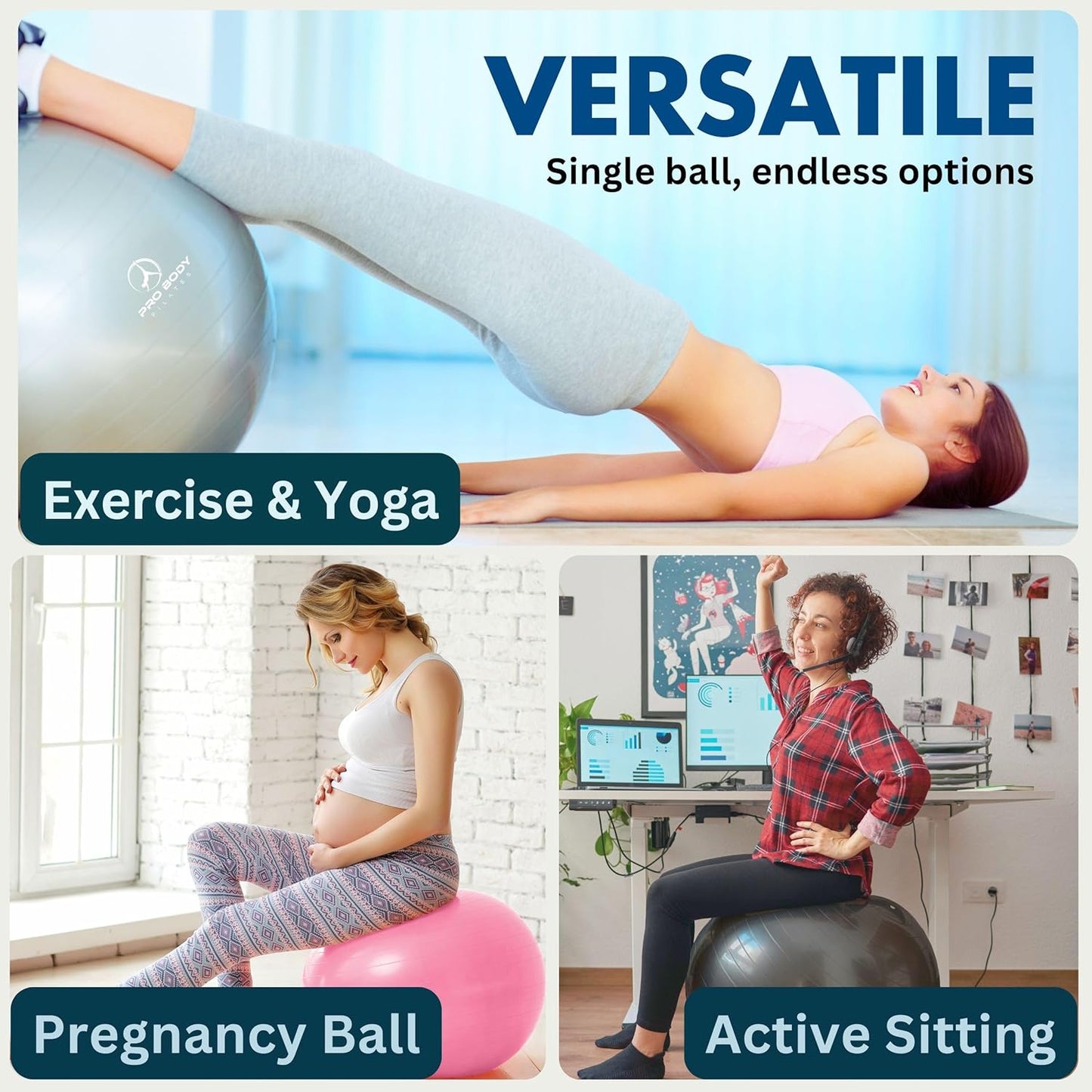 Anti-Burst Yoga & Exercise Ball