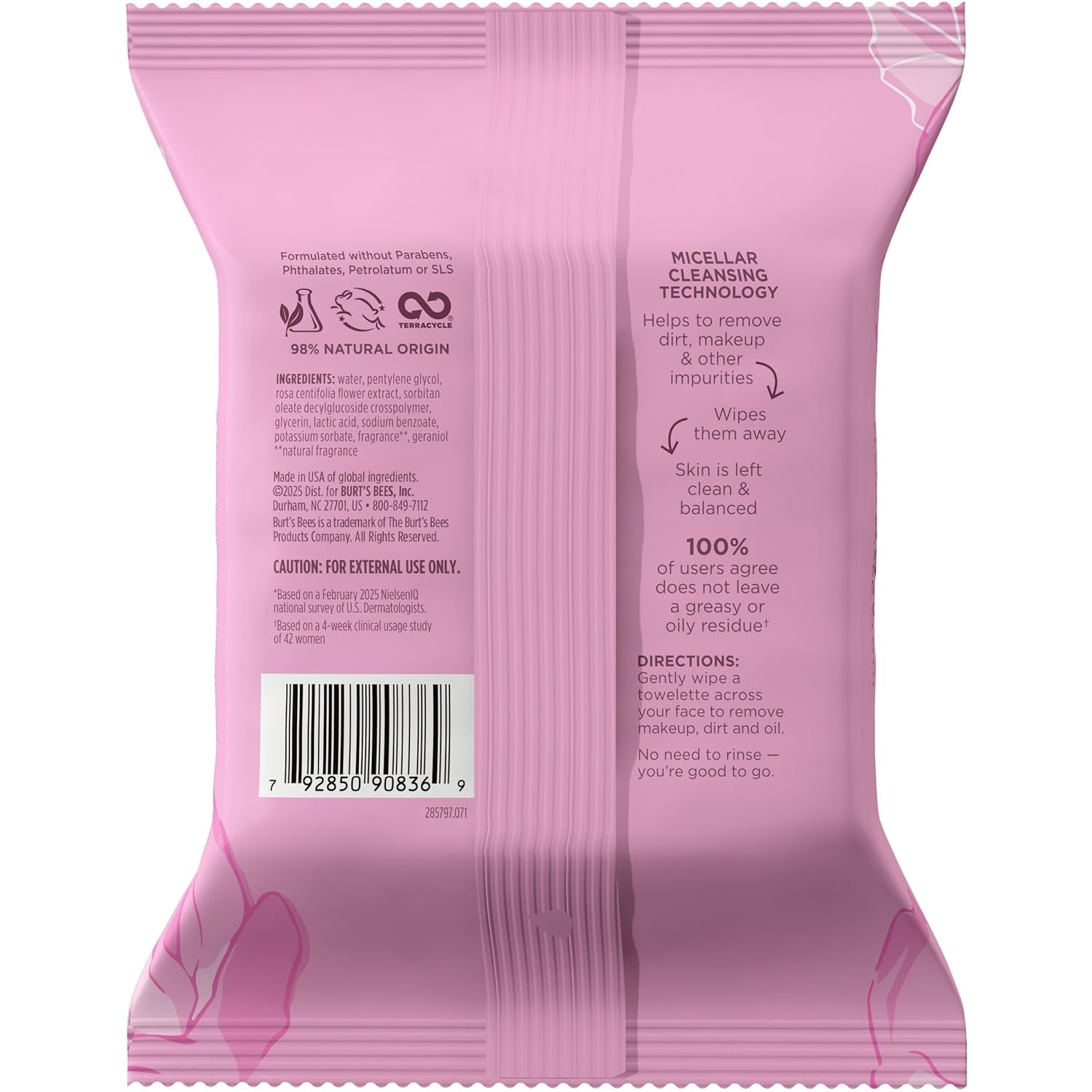 Micellar Rose Water Facial Towelettes