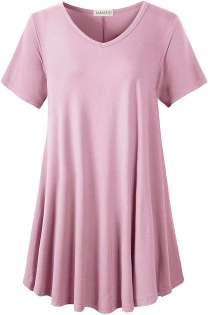 V Neck Tunic plus Casual Tops