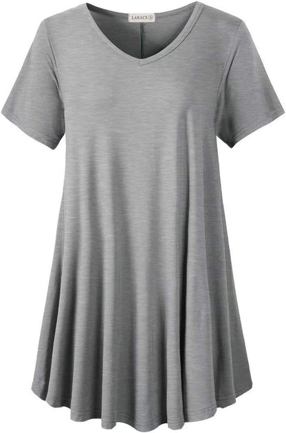 V Neck Tunic plus Casual Tops