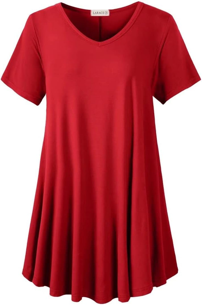 V Neck Tunic plus Casual Tops