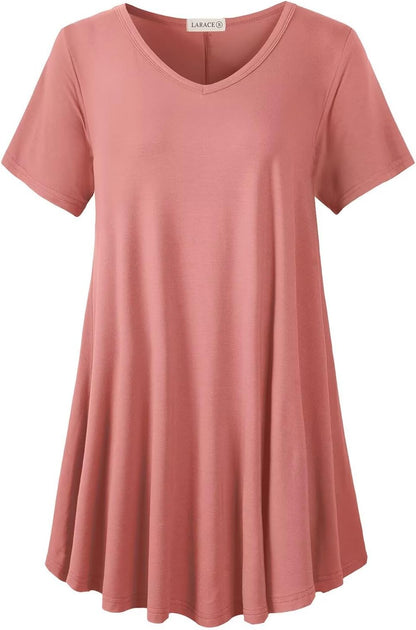 V Neck Tunic plus Casual Tops