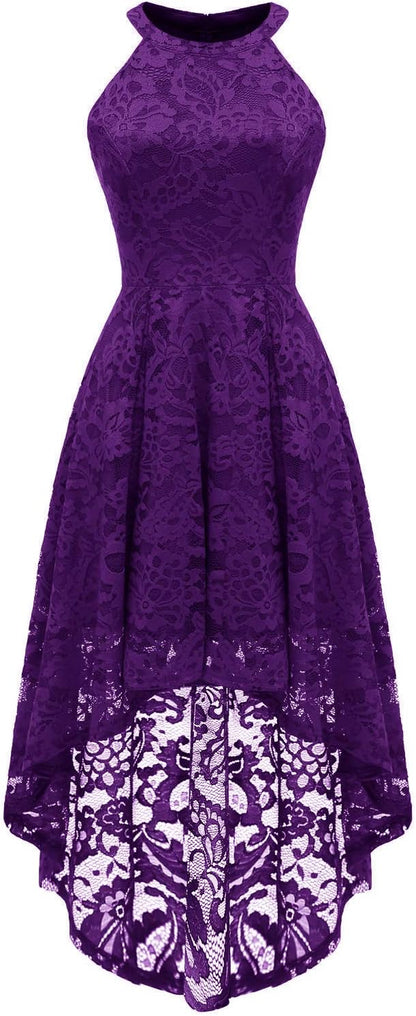 Women Halter Lace Wedding Guest Dress