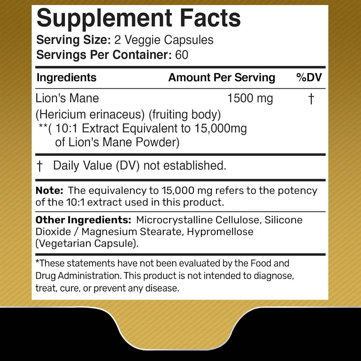 Lions Mane Supplement Capsules