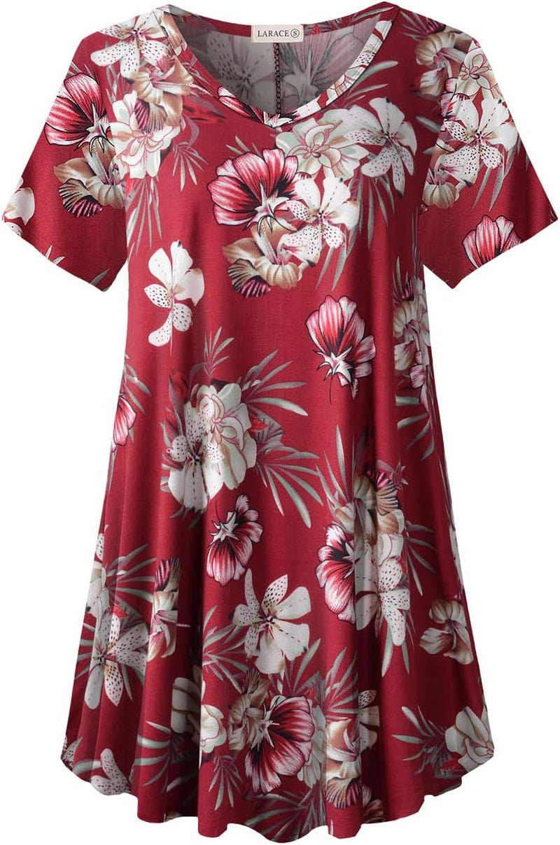 V Neck Tunic plus Casual Tops